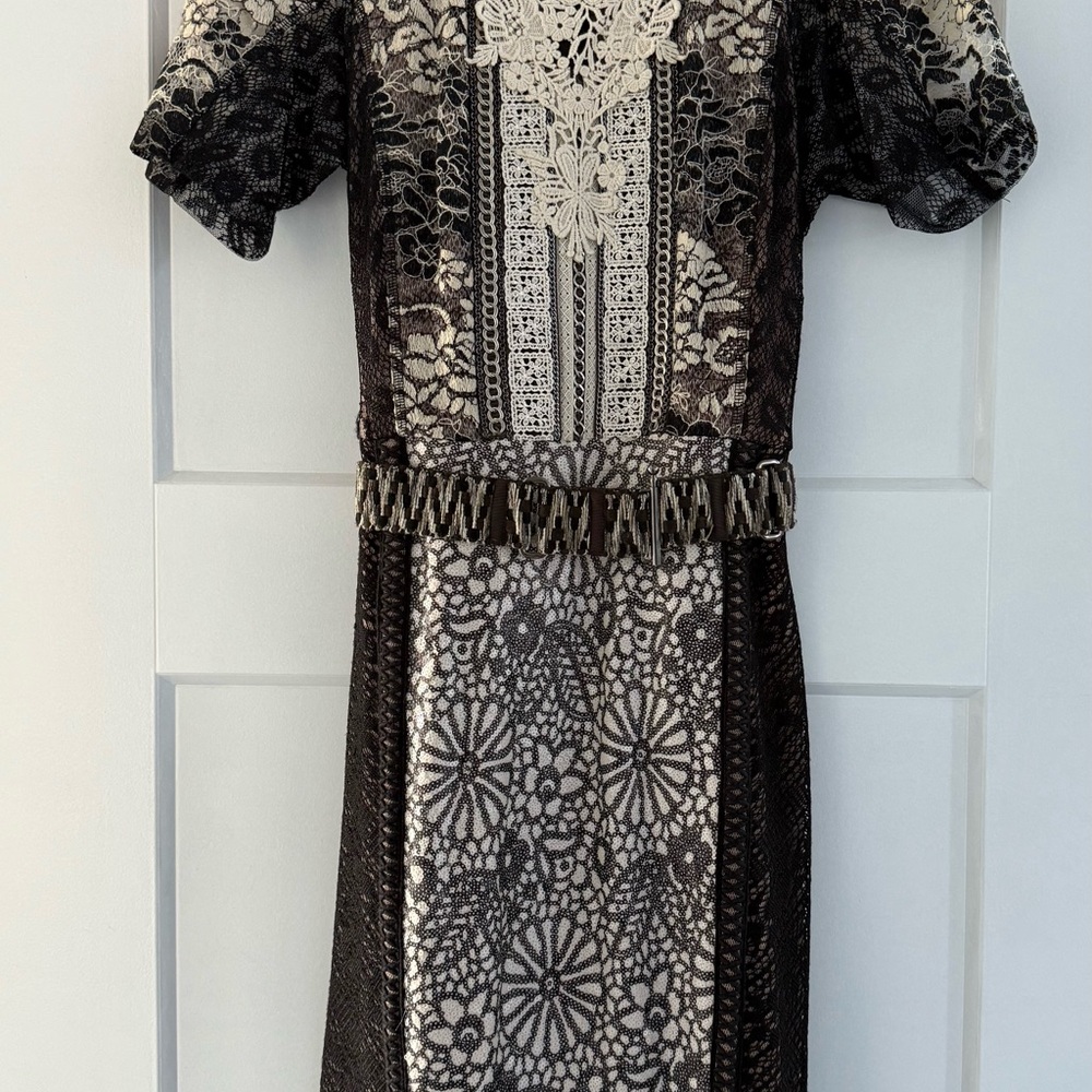 Byron Lars Black and Cream Lace Dress